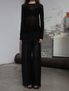 INTO THE EAST 25 Autumn/Winter Khaki Gray/Black Knitted Hollow Straight Pants ITE-E1DGSS021BL20PT-HEI Black (E1DGSS027CM20PT)